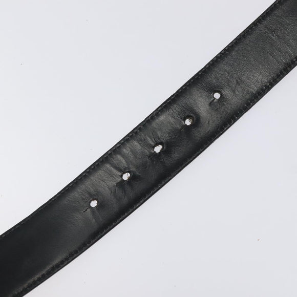 VERSACE Belt Enamel 40.9"" Black Auth hk2466