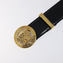 VERSACE Belt Enamel 40.9"" Black Auth hk2466-8