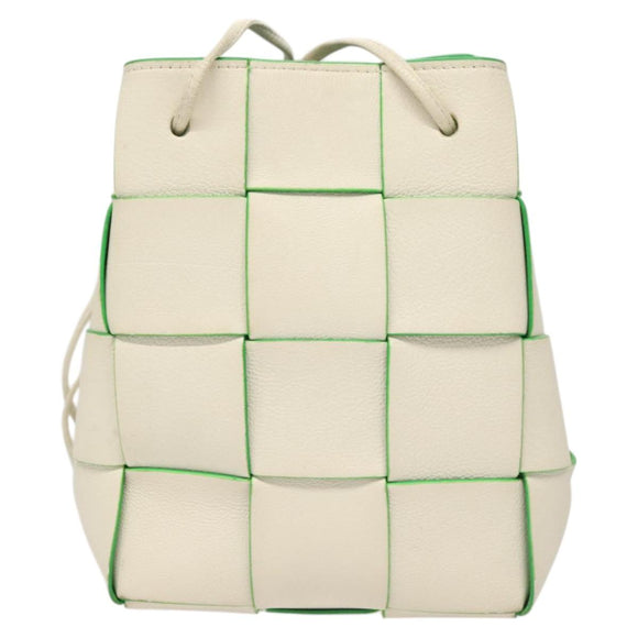 BOTTEGA VENETA MAXI INTRECCIATO Parakeet Small Cassette Bag Leather Auth hk2467