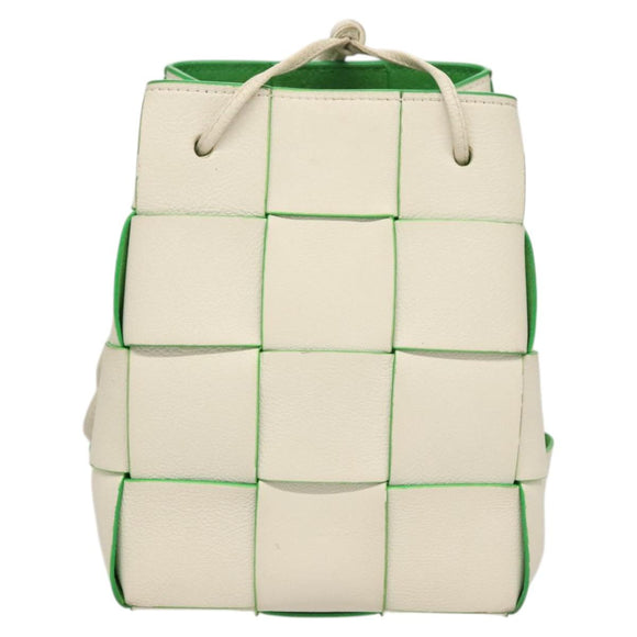 BOTTEGA VENETA MAXI INTRECCIATO Parakeet Small Cassette Bag Leather Auth hk2467