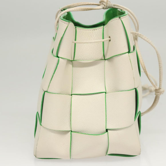 BOTTEGA VENETA MAXI INTRECCIATO Parakeet Small Cassette Bag Leather Auth hk2467