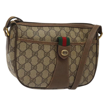 GUCCI GG Supreme Web Sherry Line Bag PVC Beige Gold 89 02 032 Auth hk2475