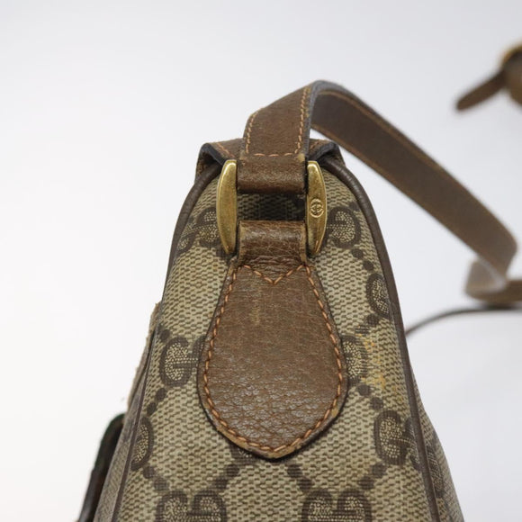 GUCCI GG Supreme Web Sherry Line Bag PVC Beige Gold 89 02 032 Auth hk2475