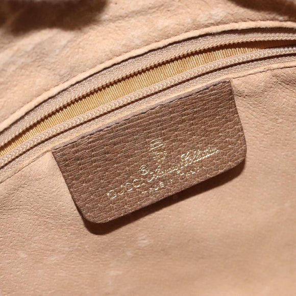 GUCCI GG Supreme Web Sherry Line Bag PVC Beige Gold 89 02 032 Auth hk2475