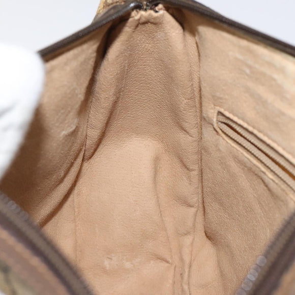 GUCCI GG Supreme Web Sherry Line Bag PVC Beige Gold 89 02 032 Auth hk2475