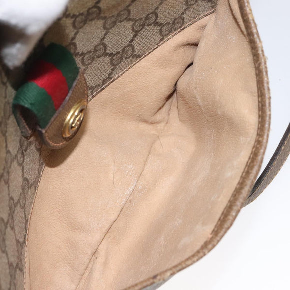 GUCCI GG Supreme Web Sherry Line Bag PVC Beige Gold 89 02 032 Auth hk2475