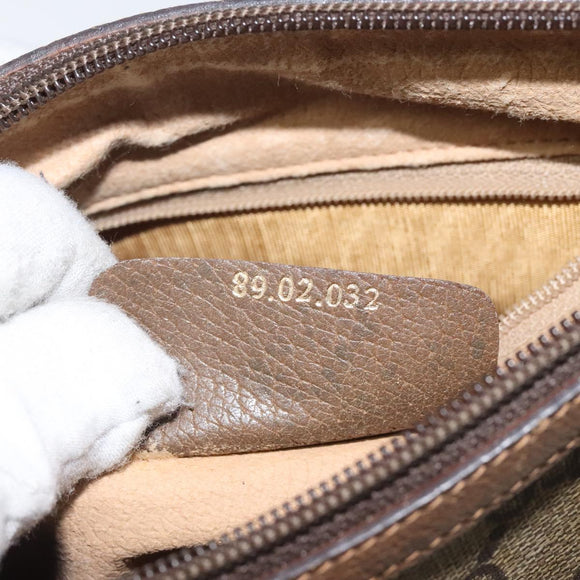 GUCCI GG Supreme Web Sherry Line Bag PVC Beige Gold 89 02 032 Auth hk2475