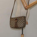 GUCCI GG Supreme Web Sherry Line Bag PVC Beige Gold 89 02 032 Auth hk2475-24