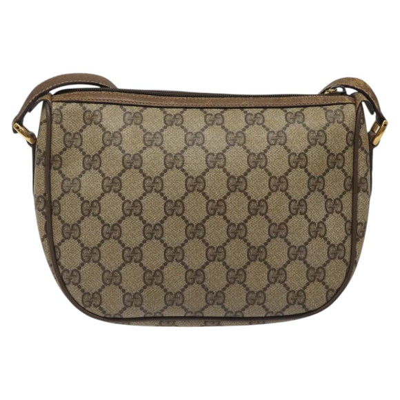 GUCCI GG Supreme Web Sherry Line Bag PVC Beige Gold 89 02 032 Auth hk2475