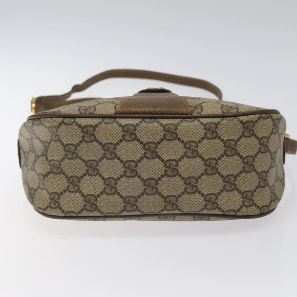 GUCCI GG Supreme Web Sherry Line Bag PVC Beige Gold 89 02 032 Auth hk2475