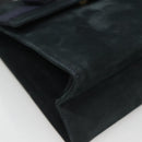Salvatore Ferragamo Hand Bag Suede 2way Black Gold Auth hk2486-10