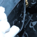 Salvatore Ferragamo Hand Bag Suede 2way Black Gold Auth hk2486-20