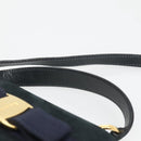 Salvatore Ferragamo Hand Bag Suede 2way Black Gold Auth hk2486-14