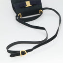 Salvatore Ferragamo Hand Bag Suede 2way Black Gold Auth hk2486-8