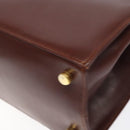 Salvatore Ferragamo Hand Bag Leather 2way Brown Gold Auth hk2487-15