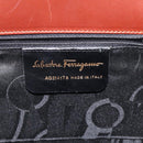 Salvatore Ferragamo Hand Bag Leather 2way Brown Gold Auth hk2487-12