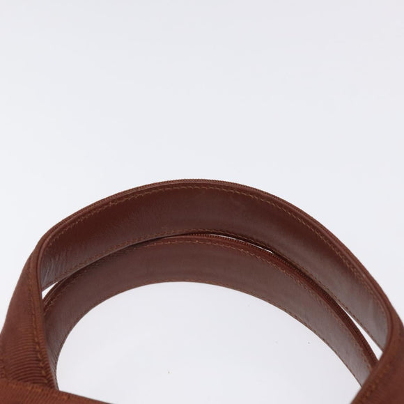 Salvatore Ferragamo Hand Bag Leather 2way Brown Gold Auth hk2487