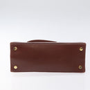 Salvatore Ferragamo Hand Bag Leather 2way Brown Gold Auth hk2487-5