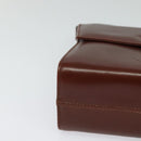 Salvatore Ferragamo Shoulder Bag Leather Brown Gold Auth hk2488-9