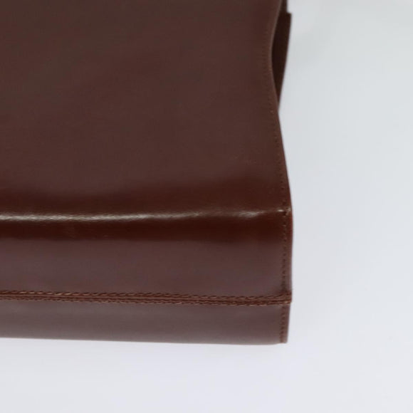 Salvatore Ferragamo Shoulder Bag Leather Brown Gold Auth hk2488