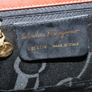 Salvatore Ferragamo Shoulder Bag Leather Brown Gold Auth hk2488-12