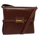 Salvatore Ferragamo Shoulder Bag Leather Brown Gold Auth hk2488-1