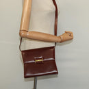 Salvatore Ferragamo Shoulder Bag Leather Brown Gold Auth hk2488-21