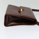 Salvatore Ferragamo Shoulder Bag Leather Brown Gold Auth hk2488-4