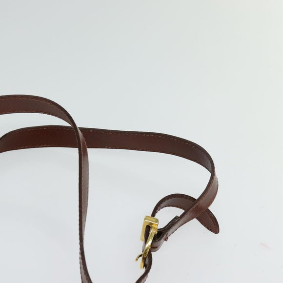 Salvatore Ferragamo Shoulder Bag Leather Brown Gold Auth hk2488