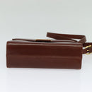 Salvatore Ferragamo Shoulder Bag Leather Brown Gold Auth hk2488-5