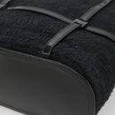 Salvatore Ferragamo Hand Bag Pile Black Gold Auth hk2489-9