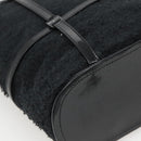 Salvatore Ferragamo Hand Bag Pile Black Gold Auth hk2489-16