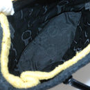 Salvatore Ferragamo Hand Bag Pile Black Gold Auth hk2489-10