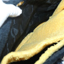 Salvatore Ferragamo Hand Bag Pile Black Gold Auth hk2489-11