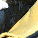 Salvatore Ferragamo Hand Bag Pile Black Gold Auth hk2489-19