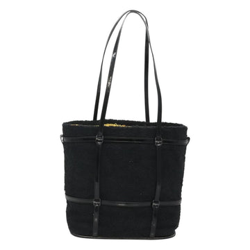 Salvatore Ferragamo Hand Bag Pile Black Gold Auth hk2489 - 0