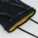 Salvatore Ferragamo Hand Bag Pile Black Gold Auth hk2489-6