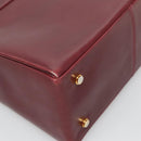 Salvatore Ferragamo Hand Bag Leather 2way Bordeaux Gold Auth hk2490-16