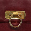 Salvatore Ferragamo Hand Bag Leather 2way Bordeaux Gold Auth hk2490-10