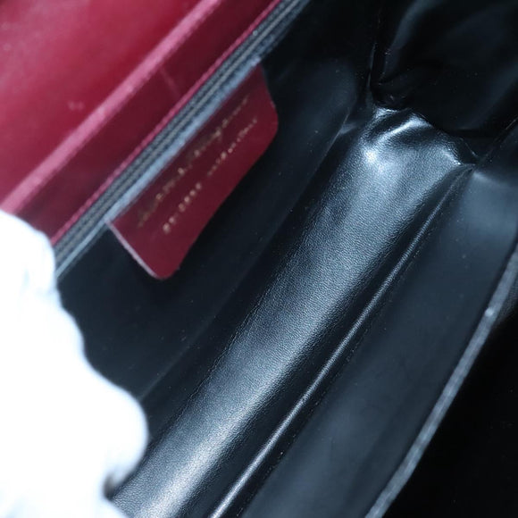 Salvatore Ferragamo Hand Bag Leather 2way Bordeaux Gold Auth hk2490