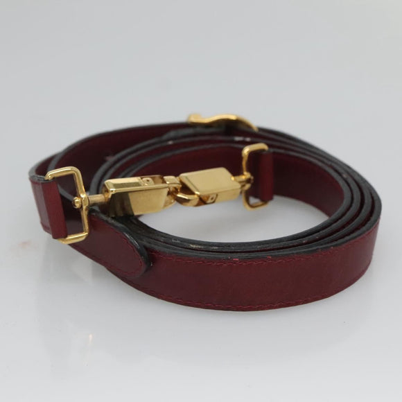 Salvatore Ferragamo Hand Bag Leather 2way Bordeaux Gold Auth hk2490