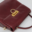 Salvatore Ferragamo Hand Bag Leather 2way Bordeaux Gold Auth hk2490-6