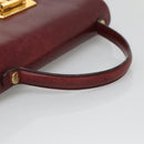 Salvatore Ferragamo Hand Bag Leather 2way Bordeaux Gold Auth hk2490-7