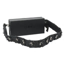 FENDI Box Shoulder Bag Leather Black Silver Auth hk2491-1