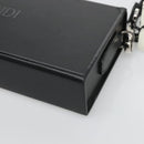 FENDI Box Shoulder Bag Leather Black Silver Auth hk2491-9