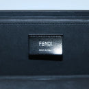 FENDI Box Shoulder Bag Leather Black Silver Auth hk2491-17