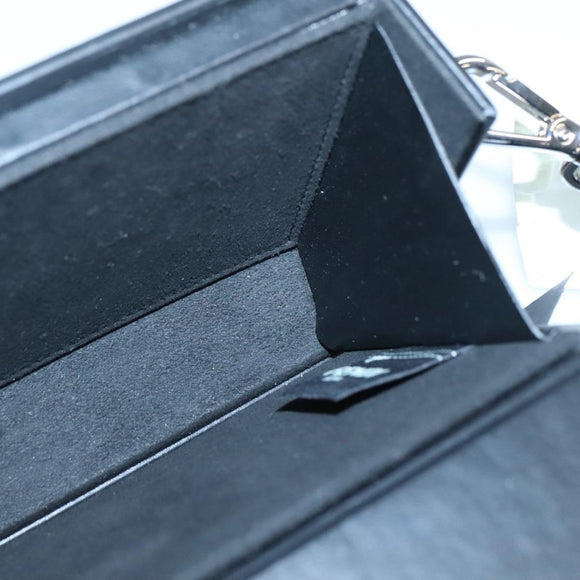 FENDI Box Shoulder Bag Leather Black Silver Auth hk2491