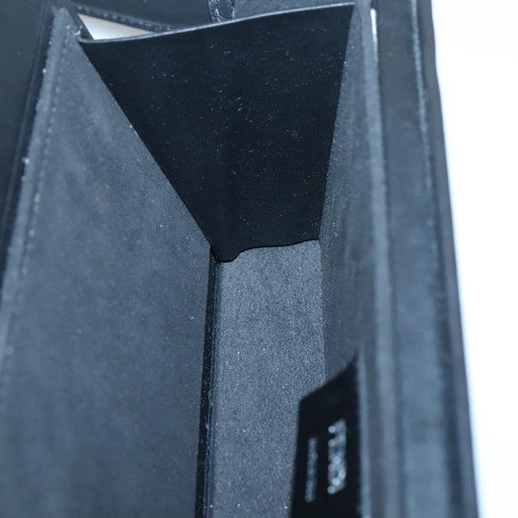 FENDI Box Shoulder Bag Leather Black Silver Auth hk2491