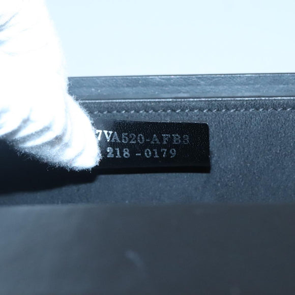 FENDI Box Shoulder Bag Leather Black Silver Auth hk2491