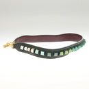 FENDI Strap You Shoulder Strap Leather Green Auth hk2492-4